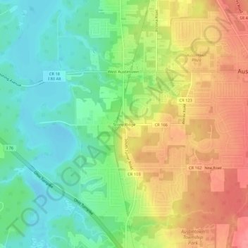 Topografische Karte Stony Ridge, Höhe, Relief