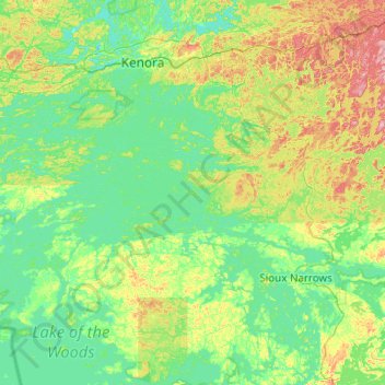 Topografische Karte Shore Island, Höhe, Relief