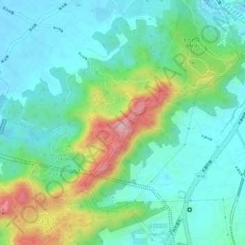 Topografische Karte 六片山, Höhe, Relief