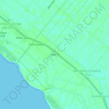 Topografische Karte Peket 60, Höhe, Relief