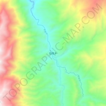 Topografische Karte 拉吉乡, Höhe, Relief