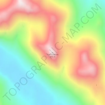 Topografische Karte The Pyramids, Höhe, Relief