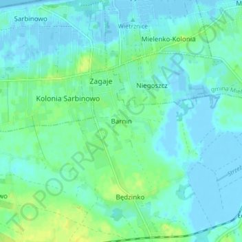 Topografische Karte Barnin, Höhe, Relief