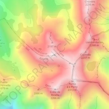 Topografische Karte Capo ai Sorbi, Höhe, Relief