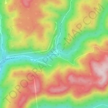 Topografische Karte Anjean, Höhe, Relief