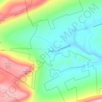 Topografische Karte Eckville, Höhe, Relief