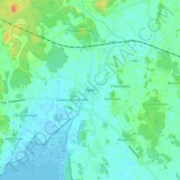 Topografische Karte Pyhe, Höhe, Relief