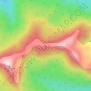 Topografische Karte The Amphitheatre, Höhe, Relief