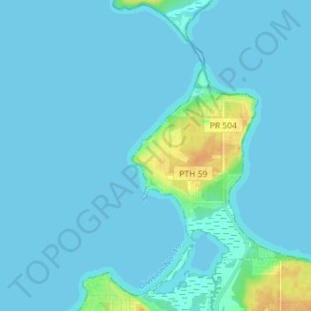 Topografische Karte Victoria Beach, Höhe, Relief