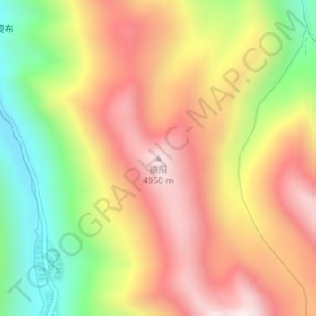Topografische Karte 德阳, Höhe, Relief