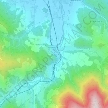 Topografische Karte Eppenstein, Höhe, Relief