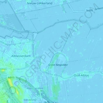 Topografische Karte Kortland, Höhe, Relief