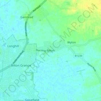 Topografische Karte Bilton, Höhe, Relief