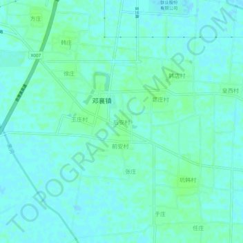 Topografische Karte 后安村, Höhe, Relief