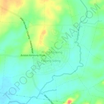 Topografische Karte FELDA Chuping, Höhe, Relief