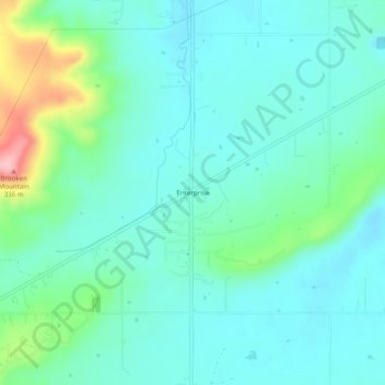Topografische Karte Enterprise, Höhe, Relief