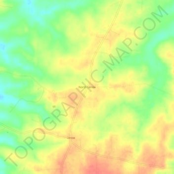 Topografische Karte North Lenox, Höhe, Relief