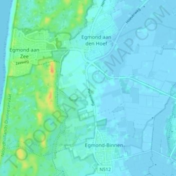 Topografische Karte Rinnegom, Höhe, Relief