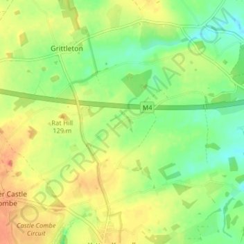 Topografische Karte Sevington, Höhe, Relief