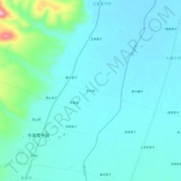 Topografische Karte 东北地, Höhe, Relief