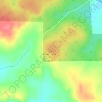 Topografische Karte Boyagarring Hill, Höhe, Relief