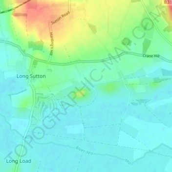 Topografische Karte Knole, Höhe, Relief