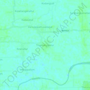 Topografische Karte Tirukkarugavur, Höhe, Relief
