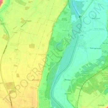 Topografische Karte Unterhaus, Höhe, Relief