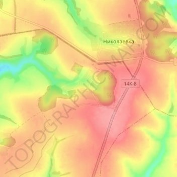 Topografische Karte Ольхов, Höhe, Relief
