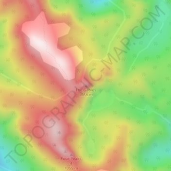 Topografische Karte The Gables, Höhe, Relief