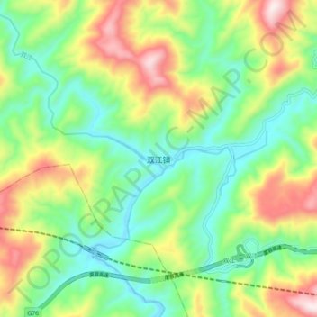 Topografische Karte 双江镇, Höhe, Relief