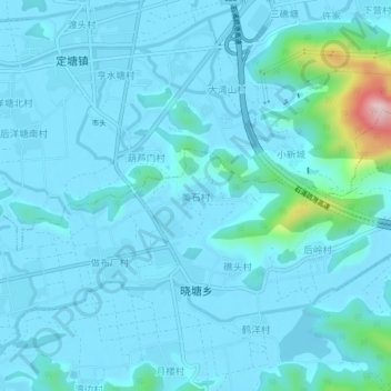 Topografische Karte 美石村, Höhe, Relief