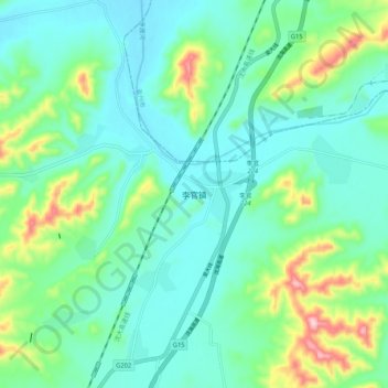 Topografische Karte 李官镇, Höhe, Relief