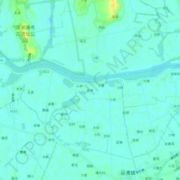 Topografische Karte 东尹, Höhe, Relief