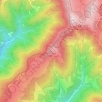 Topografische Karte Wildkogel, Höhe, Relief