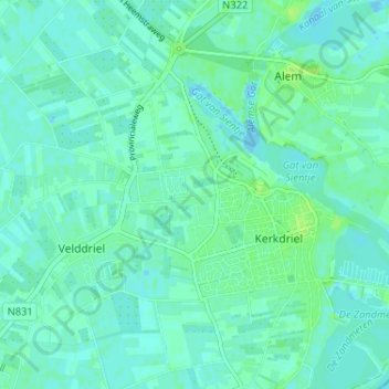 Topografische Karte Hoorzik, Höhe, Relief