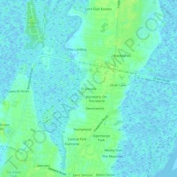 Topografische Karte El Dorado, Höhe, Relief