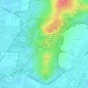 Topografische Karte Lemelerberg, Höhe, Relief