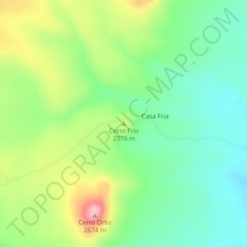Topografische Karte Cerro Frio, Höhe, Relief