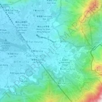 Topografische Karte 上村, Höhe, Relief