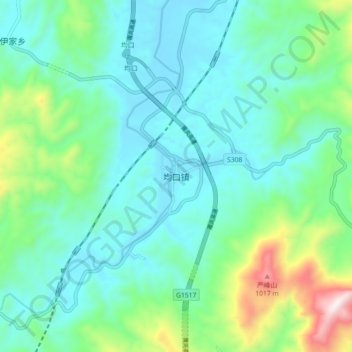 Topografische Karte 均口镇, Höhe, Relief