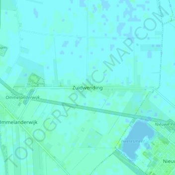 Topografische Karte Zuidwending, Höhe, Relief