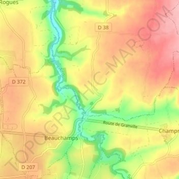 Topografische Karte L'Hôtel Navet, Höhe, Relief