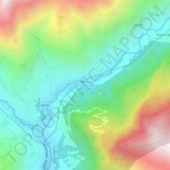 Topografische Karte Bhulbhule, Höhe, Relief