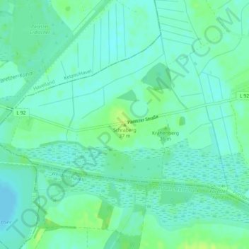 Topografische Karte Schraberg, Höhe, Relief