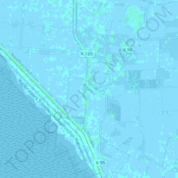 Topografische Karte Althorsbüll, Höhe, Relief