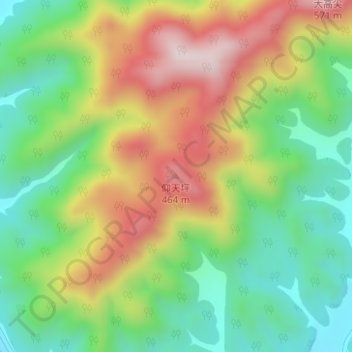 Topografische Karte 仰天坪, Höhe, Relief