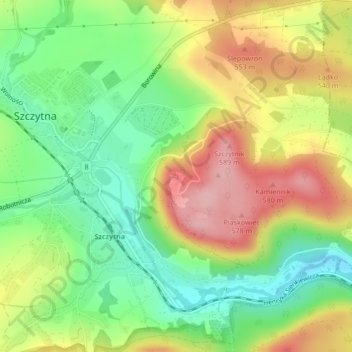 Topografische Karte Waldstein, Höhe, Relief