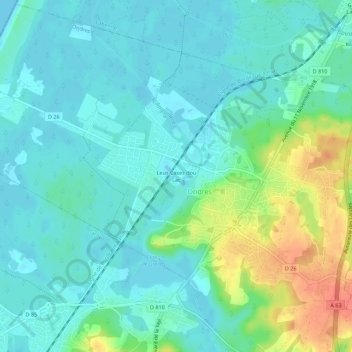 Topografische Karte Leus Cases dou Lac, Höhe, Relief
