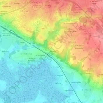 Topografische Karte La Goupillière, Höhe, Relief